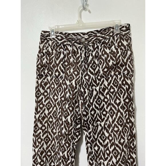 INC International Concepts Womens Linen Ankle Pant Size 12 Brown Vacay Resort - Picture 3 of 8